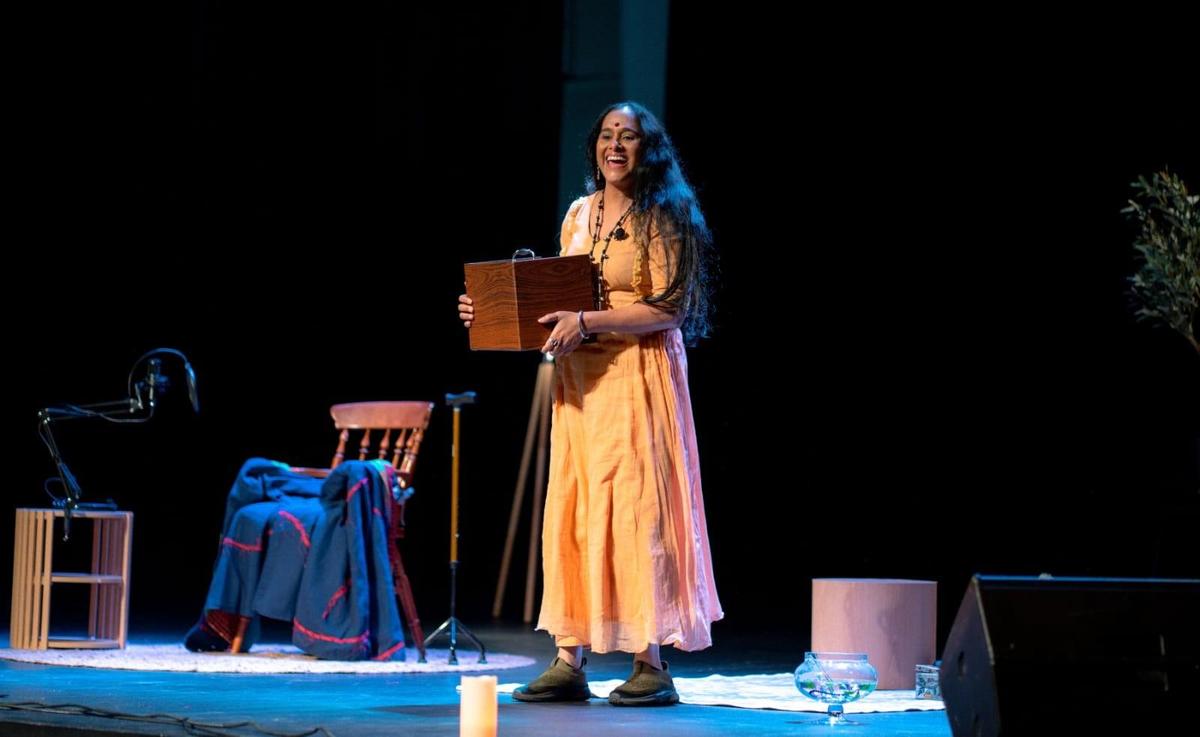 Sajitha Madathil during the staging of Podcast Opera